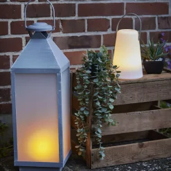 NANU-NANA Lichterwelt|Windlichter & Laternen*LED-Laterne Outdoor, Grau-gewischt, 60 Cm