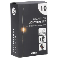 NANU-NANA Lichterwelt|Weihnachtstraditionen*LED-Lichterkette Mini, Silber, 10er