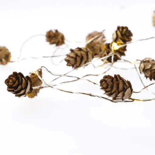 NANU-NANA Lichterwelt|Weihnachtsbeleuchtung*LED-Lichterkette Zapfen, 15er