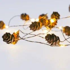 NANU-NANA Lichterwelt|Weihnachtsbeleuchtung*LED-Lichterkette Zapfen, 15er