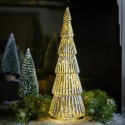 NANU-NANA Lichterwelt|Weihnachtsbeleuchtung*LED-Tanne Metallic, Transparent, 31 Cm