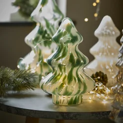 NANU-NANA Lichterwelt|Weihnachtsbeleuchtung*LED-Tanne Sprenkel, Grün/weiß, 20 Cm