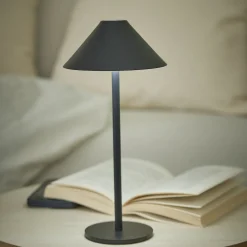 NANU-NANA Geschenkideen|Lichterwelt*LED-Tischlampe Schirm, Schwarz, 34 Cm