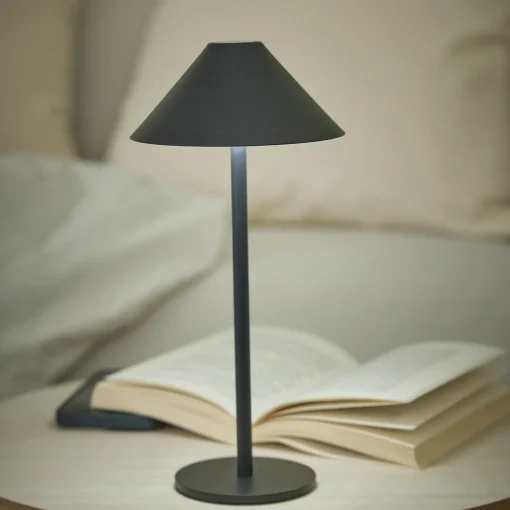 NANU-NANA Geschenkideen|Lichterwelt*LED-Tischlampe Schirm, Schwarz, 34 Cm