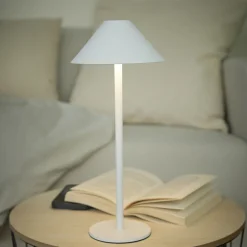 NANU-NANA Geschenkideen|Lichterwelt*LED-Tischlampe Schirm, Weiß, 34 Cm