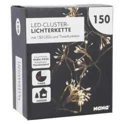 NANU-NANA Lichterwelt|Weihnachtsbeleuchtung*Lichterkette Bündel, Warm-weiß, 150er
