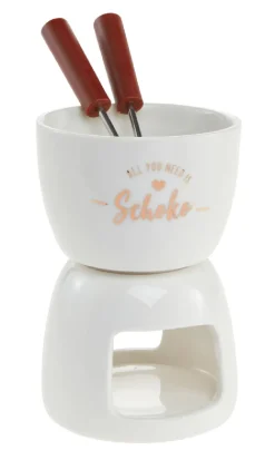NANU-NANA Shop The Geschenk|Küche*Mini Schokofondue, Weiß/gold