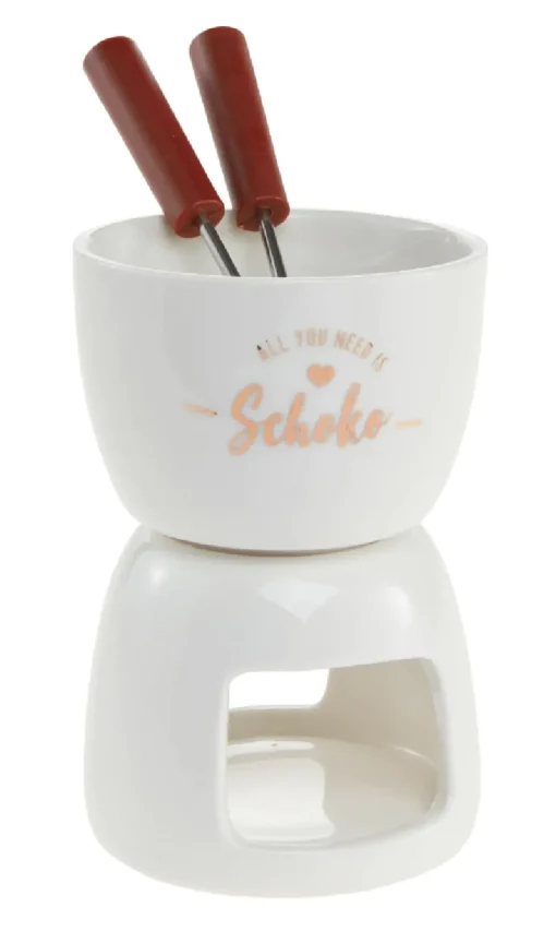 NANU-NANA Shop The Geschenk|Küche*Mini Schokofondue, Weiß/gold