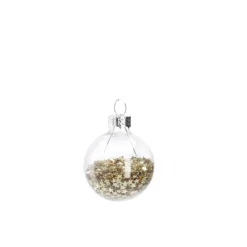 NANU-NANA Weihnachtsbaumschmuck|Adventskränze & Zubehör*Mini-Kugel Schneeball, Flitter/gold, 4 Cm