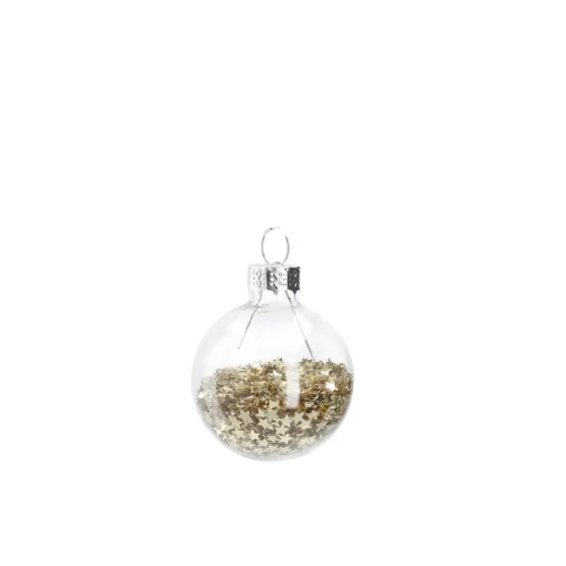 NANU-NANA Weihnachtsbaumschmuck|Adventskränze & Zubehör*Mini-Kugel Schneeball, Flitter/gold, 4 Cm