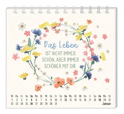 NANU-NANA Kalender & Planer|Weihnachtsgeschenke*Mini-Tischkalender 2025, Floral