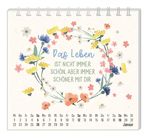 NANU-NANA Kalender & Planer|Weihnachtsgeschenke*Mini-Tischkalender 2025, Floral
