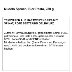 NANU-NANA Geschenkideen|Küche*Nudeln Spruch, Bier-Pasta, 250 G