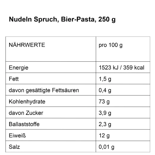 NANU-NANA Geschenkideen|Küche*Nudeln Spruch, Bier-Pasta, 250 G