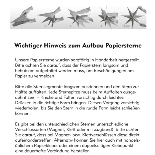 NANU-NANA Weihnachtsdeko*Papierstern, 60 Cm, Punkte/weiß-silber