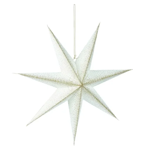 NANU-NANA Weihnachtsdeko*Papierstern, 60 Cm, Sprenkler, Weiß/champagner