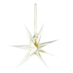 NANU-NANA Weihnachtsdeko*Papierstern , 3D, Weiß/gold, 18 Cm