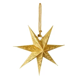 NANU-NANA Weihnachtsdeko|Weihnachten*Papierstern , Ornament, Gold/gold, 18 Cm