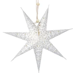 NANU-NANA Weihnachtsdeko*Papierstern Konfetti, Weiß/silber, 18 Cm