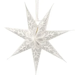 NANU-NANA Weihnachtsdeko|Weihnachten*Papierstern, Weiß/silber, Ornament, 18 Cm