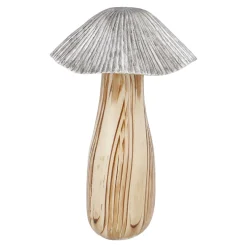 NANU-NANA Figuren|Deko-Objekte*Pilz Holzoptik, Hellbraun, 17 Cm