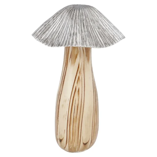 NANU-NANA Figuren|Deko-Objekte*Pilz Holzoptik, Hellbraun, 17 Cm