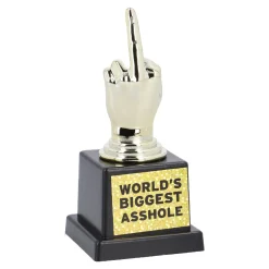 NANU-NANA Deko-Objekte*Pokal Stinkefinger, Gold, 12 Cm