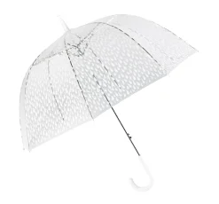 NANU-NANA Reisen|Weihnachtsgeschenke*Regenschirm Transparent, Tropfen, Weiß, 82 Cm