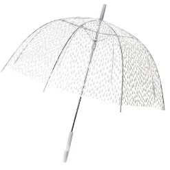 NANU-NANA Reisen|Weihnachtsgeschenke*Regenschirm Transparent, Tropfen, Weiß, 82 Cm