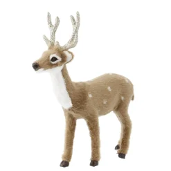 NANU-NANA Weihnachtsdeko*Rentier Fell/Glitzer, Stehend, Braun, 16 Cm