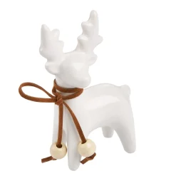 NANU-NANA Figuren|Weihnachtstraditionen*Rentier Schleife, Weiß, 9 Cm