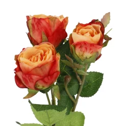 NANU-NANA Vasen & Kunstblumen*Rose Alina, 3 Blüten/orange, 38 Cm