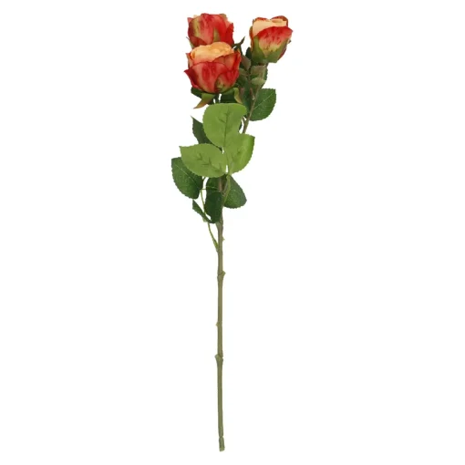 NANU-NANA Vasen & Kunstblumen*Rose Alina, 3 Blüten/orange, 38 Cm