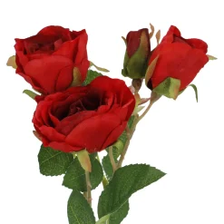 NANU-NANA Vasen & Kunstblumen*Rose Alina, 3 Blüten/rot, 38 Cm