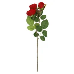 NANU-NANA Vasen & Kunstblumen*Rose Alina, 3 Blüten/rot, 38 Cm