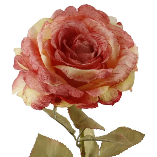 NANU-NANA Vasen & Kunstblumen|Herbstdeko*Rose Theresa, Orange, 63 Cm