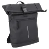NANU-NANA Geschenkideen|Reisen*Rucksack Rolltop Mit Reflektor, Schwarz, 16 Liter