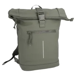 NANU-NANA Geschenkideen|Rucksäcke*Rucksack Rolltop Mit Reflektor, Oliv, 16 Liter