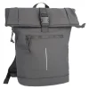 NANU-NANA Geschenkideen|Reisen*Rucksack Rolltop Mit Reflektor, Dunkelgrau, 16 Liter