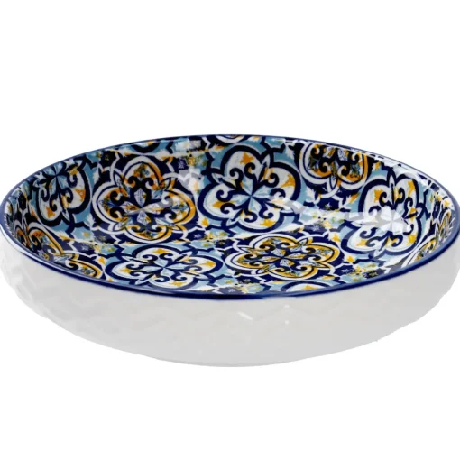 NANU-NANA Küche*Schale China, Flach, Blau/gelb, 15 Cm