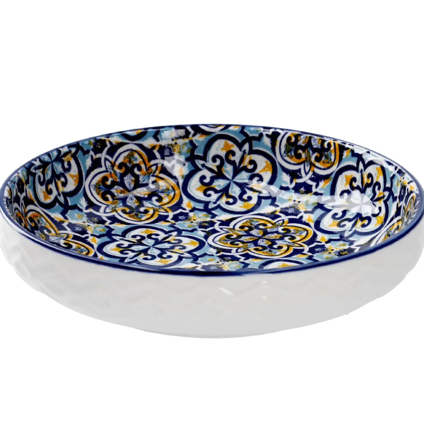 NANU-NANA Küche*Schale China, Flach, Blau/gelb, 15 Cm