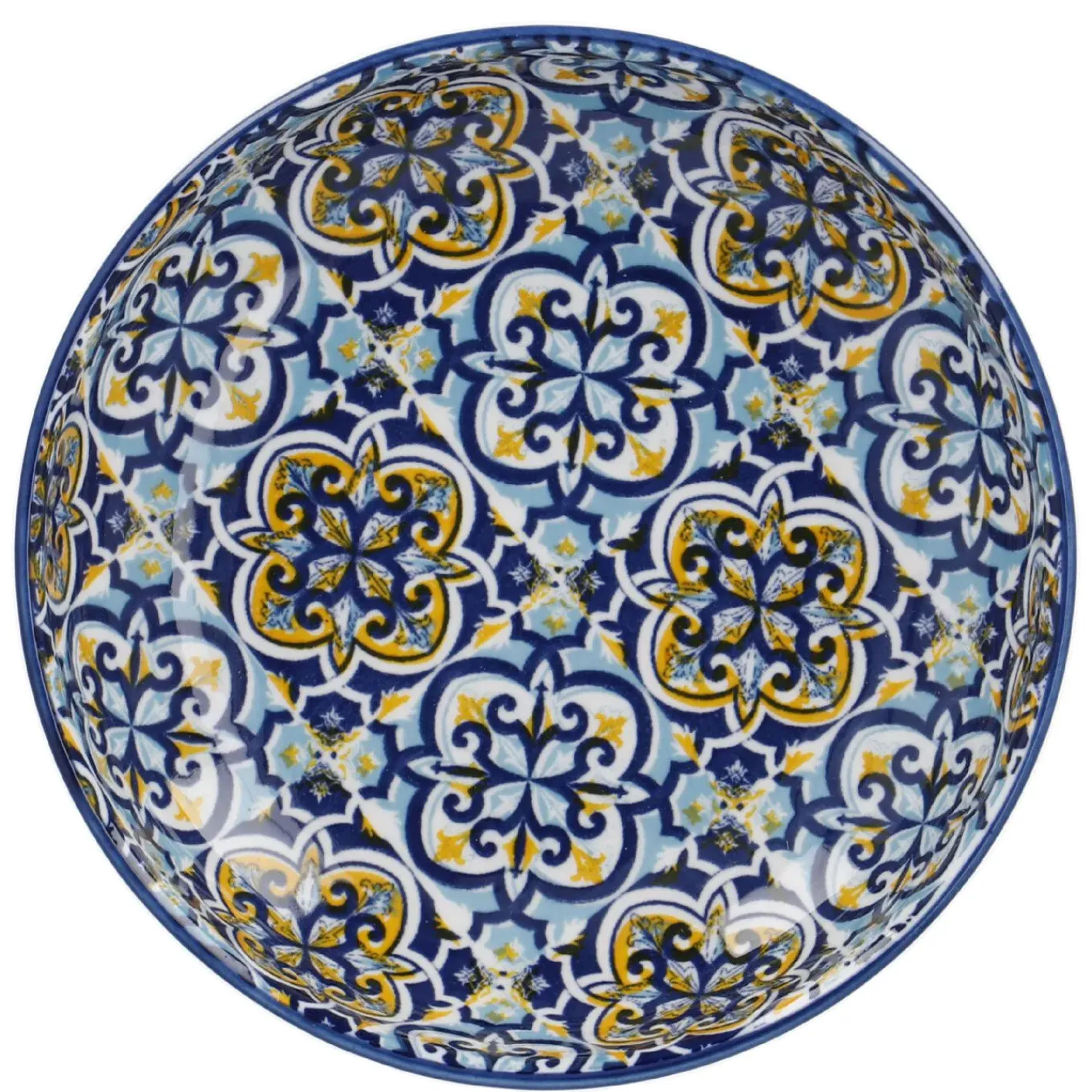NANU-NANA Küche*Schale China, Flach, Blau/gelb, 15 Cm