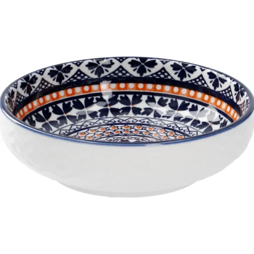 NANU-NANA Küche*Schale China, Flach, Blau/orange, 12 Cm