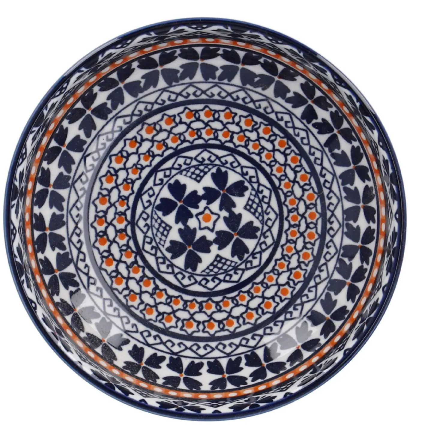 NANU-NANA Küche*Schale China, Flach, Blau/orange, 12 Cm