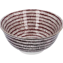 NANU-NANA Küche*Schale China, Groß, Bordeaux/weiß, Stäbchen/Kreis