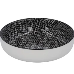 NANU-NANA Jga|Küche*Schale China Mit Rand, Perlen, Schw/wss, 17 Cm