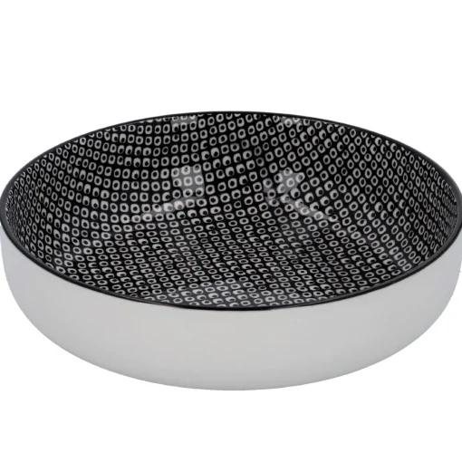NANU-NANA Jga|Küche*Schale China Mit Rand, Perlen, Schw/wss, 17 Cm