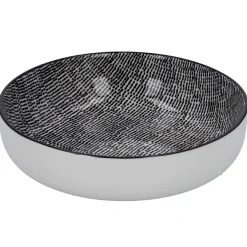 NANU-NANA Jga|Küche*Schale China Mit Rand, Striche, Schw/wss, 17 Cm