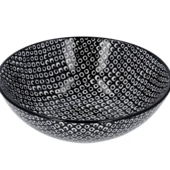 NANU-NANA Jga|Küche*Schale China, Tief, Perlen, Schw/wss, 13 Cm