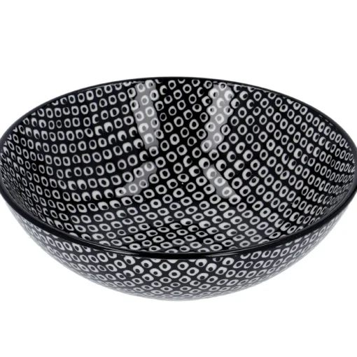 NANU-NANA Jga|Küche*Schale China, Tief, Perlen, Schw/wss, 13 Cm